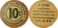 Frankreich 10 Centimes Münze, Chaléassière, Société des Moteurs, Saint-Etienne, 10 -