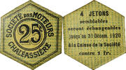 Frankreich 25 Centimes Münze, Chaléassière, Société des Moteurs, Saint-Etienne, 25 -