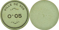 Frankreich 0.05 Franc Münze, Ville de Sos, Sos, VZ, Cardboard -