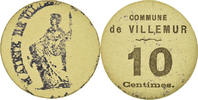 Frankreich 10 Centimes Münze, Commune de Villemur, Villemur, SS+, Cardboard -