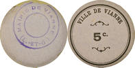 Frankreich 5 Centimes Münze, Ville de Vianne, Vianne, VZ, Cardboard -