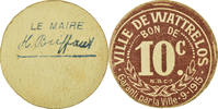 Frankreich 10 Centimes Münze, Ville de Wattrelos, Wattrelos, SS+, Cardboard -