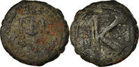 Half Follis Münze, Maurice Tiberius, Antioch, S, Bronze, Sear:535 -