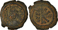Half Follis Münze, Maurice Tiberius, Antioch, S+, Bronze, Sear:535 -