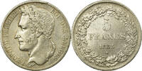 Belgien 5 Francs Leopold I, Brussels, Silber, SS, KM:3.1 -
