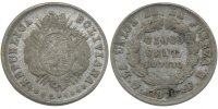 Bolivien 5 Centavos Münze, SS, Silber, KM:157.1 -