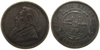 Südafrika 2 Shillings Münze, SS+, Silber, KM:6 -
