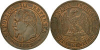 Frankreich 2 Centimes Münze, Napoleon III, Napoléon III, Bordeaux, VZ -