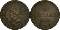 Frankreich Centime Münze, Dupré, Paris, SS+, Bronze, KM:754, Le -