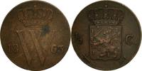 Niederlande 1/2 Cent Münze, William III, SS, Kupfer, KM:90 -