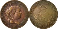 Spanien 5 Centimos Münze, Isabel II, Madrid, SS, Kupfer, KM:635.4 -