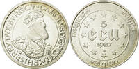 Belgien 5 Ecu Münze, VZ, Silber, KM:166 -