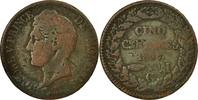 Monaco 5 Centimes, Cinq Münze, Honore V, SGE+, Kupfer -