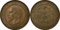 Frankreich 10 Centimes Münze, Napoleon III, Napoléon III, Paris, VZ+ -