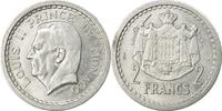 Monaco 2 Francs Münze, Louis II, Undated (1943), Poissy, VZ, Aluminium -