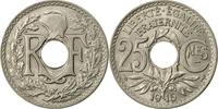Frankreich 25 Centimes Münze, Lindauer, VZ, Nickel, KM:867, Le -
