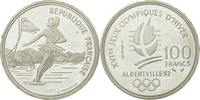 Frankreich 100 Francs Münze, SS+, Silber, KM:972 -