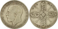 Großbritannien Florin, Two Shillings Münze, George V, S+, Silber -