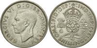 Großbritannien Florin, Two Shillings Münze, George VI, SS, Silber -