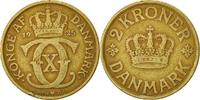 Dänemark 2 Kroner Münze, Christian X, Copenhagen, S+, Aluminum-Bronze -