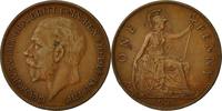 Großbritannien Penny Münze, George V, SS, Bronze, KM:826 -