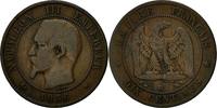Frankreich 10 Centimes Münze, Napoleon III, Napoléon III, Strasbourg -