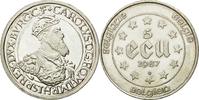 Belgien 5 Ecu Münze, VZ, Silber, KM:166 -
