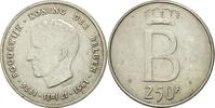 Belgien 250 Francs, 250 Frank Münze, Brussels, SS, Silber, KM:158.1 -