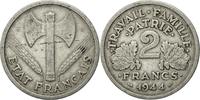 Frankreich 2 Francs Münze, Bazor, Beaumont - Le Roger, SS, Aluminium -
