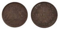 Deutsch Staaten Kreuzer Münze, BADEN, Friedrich I, VZ, Kupfer, KM:242 -