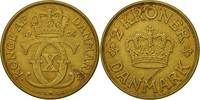 Dänemark 2 Kroner Münze, Christian X, Copenhagen, SS, Aluminum-Bronze -