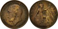 Großbritannien Penny Münze, George V, SS, Bronze, KM:810 -