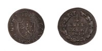 Deutsch Staaten 1/4 Kreuzer Münze, NASSAU, Wilhelm, Wiesbaden, SS -