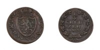 Deutsch Staaten 1/4 Kreuzer Münze, NASSAU, Wilhelm, Wiesbaden, SS+ -