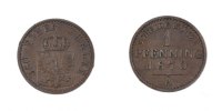 Deutsch Staaten Pfennig Münze, PRUSSIA, Wilhelm I, VZ, Kupfer, KM:480 -