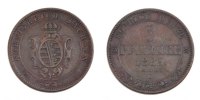 Deutsch Staaten 5 Pfennig Münze, SAXONY-ALBERTINE, Johann, Dresde, SS -