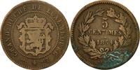 Luxemburg 5 Centimes Münze, William III, Utrecht, S, Bronze, KM:22.1 -