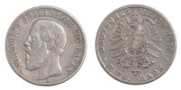 Deutsch Staaten 2 Mark Münze, BADEN, Friedrich I, Stuttgart, S+ -