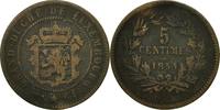 Luxemburg 5 Centimes Münze, William III, Utrecht, S+, Bronze, KM:22.1 -