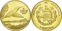 Guatemala Quetzal Münze, Tower, UNZ, Gilt Alloy, KM:1b.1 -