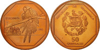 Guatemala 50 Quetzales Münze, Tower, UNZ, Kupfer, KM:3e.2 -