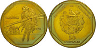Guatemala 50 Quetzales Münze, Tower, UNZ, Messing, KM:3a.1 -