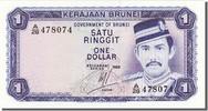 BRUNEI 1 Ringgit Geldschein, UNZ -