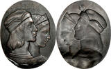 Italien Medaille Raphael and La Fornarina, Bronze, VZ -