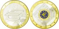 Frankreich Medaille 10 ans de l'Euro, STGL, Copper Plated Silver -