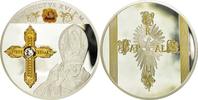 Vatikan Medaille Croix Papale, Benoit XVI, STGL, Copper Plated Silver -