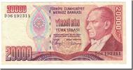 Türkei 20,000 Lira Geldschein, KM:201, VZ -