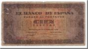 Spanien 100 Pesetas Geldschein, 1938-05-20, KM:113a, SGE -