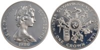 Isle of Man Crown 1980 Summer Olympics - Moscow Elizabeth II