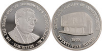 Mauritius 25 Rupees Münze, STGL, Silber, KM:44 -